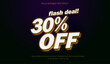 © NNAchini - 30 percent off,  Editable text effect mock-up with drop shadow, 30% off sign