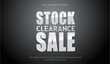 Stock Clearance sale - white Editable text effect mock-up with drop shadow and shining white text