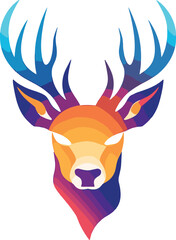 Wall Mural - vector head of deer colorful illustration