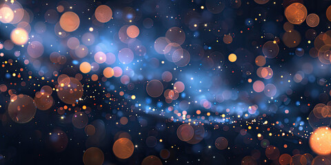 Wall Mural - abstract background with bright highlights of light. dark blue background with yellow and orange rou