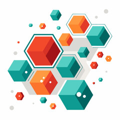 Poster - abstract background with hexagons