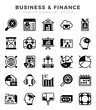 Vector Business & Finance types icon set in Lineal Filled style. vector illustration.