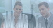 © vectorfusionart - Image of statistic processing over business people