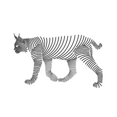 Wall Mural - Simple line art illustration of a lynx 2