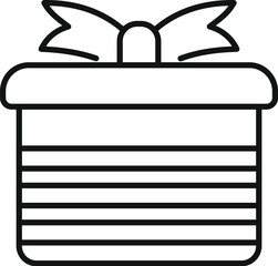 Sticker - Delivery gift box icon outline vector. Party design package. Festive anniversary