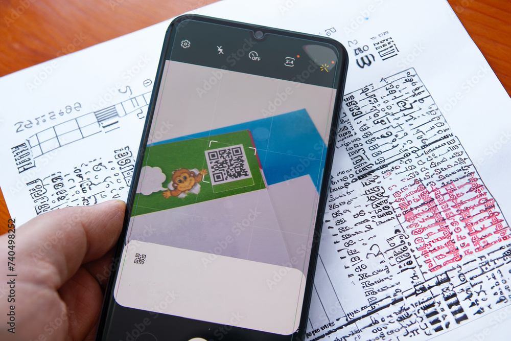 Answer Booklet Script Qr Code Photo Mobile reading method with QR code in exam booklets. Concept photo on ...