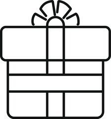 Canvas Print - Parcel gift box icon outline vector. Festive item. Present coupon shop surprise