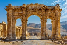 The Monumental Arch In The Eastern Section Of The Colonnade, Palmyra, Homs Governorate, Syria