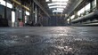 Empty road surface floor with old abandoned closed steel steelworks of pipelines : Generative AI