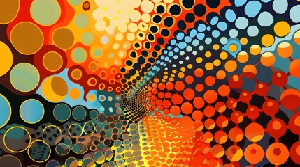 Wall Mural - Abstract dots in the form of geometric patterns