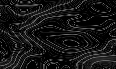 Wall Mural - Abstract wave curved lines topographic contours map background. Abstract geographic wavy and curve grid lines map background. Vector illustration.