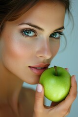 Wall Mural - woman with apple