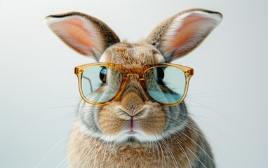 Poster - rabbit with sunglasses on a professional background