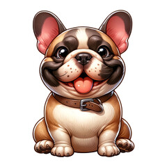 Wall Mural - Funny Cartoon Dog. Cute French Bulldog Clipart	