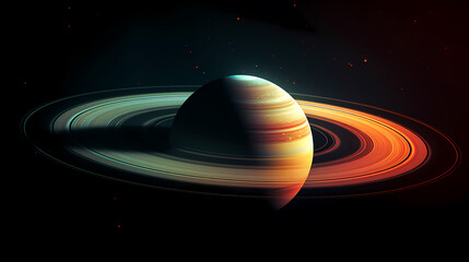 Wall Mural - Stunning winning photo of Saturn's ring towers, concept of planetary rings