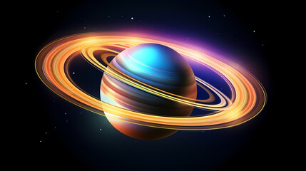 Wall Mural - Stunning winning photo of Saturn's ring towers, concept of planetary rings