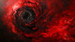 A dynamic swirl of red and black, creating an abstract painting that captures the essence of passion and mystery.
