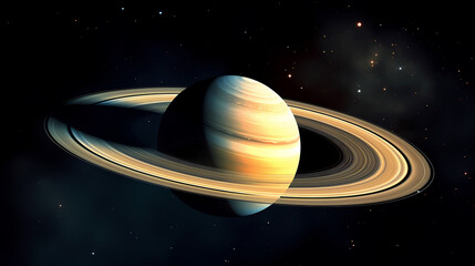 Wall Mural - Stunning winning photo of Saturn's ring towers, concept of planetary rings