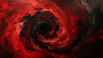 Wall Mural - A dynamic swirl of red and black, creating an abstract painting that captures the essence of passion and mystery.