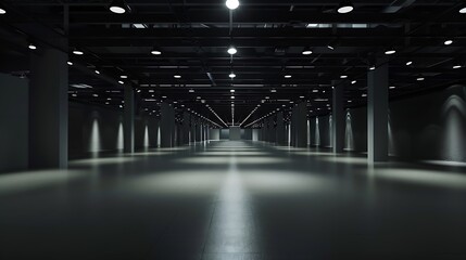 Aufkleber - Empty hall exhibition centre.The backdrop for exhibition stands, booth,market,trade show.Conversation for activity,meeting.Arena for entertainment,event,sports.Indoor for Factory,showr : Generative AI