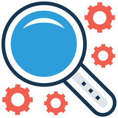 Sticker - Flat icon of a search 