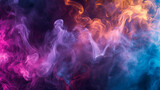 Fototapeta Perspektywa 3d - Electric neon lights dancing in a sea of swirling smoke