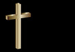 Cruz latina  marrón en 3D sobre fondo negro