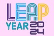 The leap day-29th February, social concept with leap year 2024, the month of colors, hand drawing designs of leap day, no ai generated design, multiple color combinations design for the single letter.