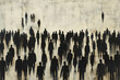 A minimalist composition featuring a faceless crowd gathered in a public square, their presence a silent testament to the power of collective action,