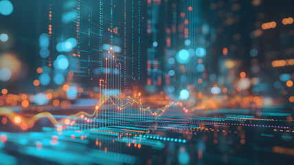 Dynamic Finance Flow, Double Exposure of Data and Technology background