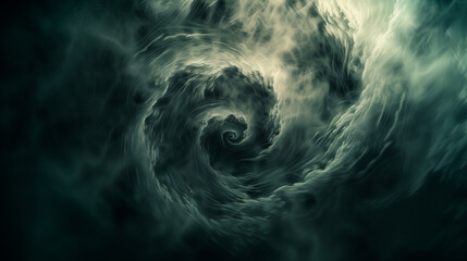 Wall Mural - Serpentine coils of energy pulsating through a smoky, high-definition abyss