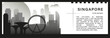 Singapore skyline vector banner, black and white minimalistic cityscape silhouette. City-state horizontal graphic, travel infographic, monochrome layout for website