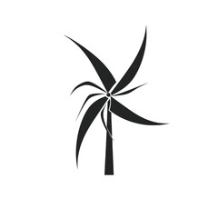 Wall Mural - Black simple abstract wind generator logo element on white background Generative Ai