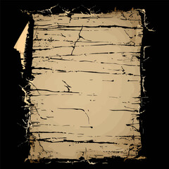 Wall Mural - Old paper with the effect of worn edges on black background Generative Ai