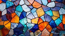 Abstract Mosaic From Peaces Of Colorful Glass