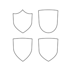 Sticker - Four shields icon isolated on transparent background