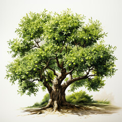 Olive tree white background
