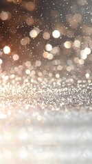 Wall Mural - glitter vintage lights background. silver and white. de-focused