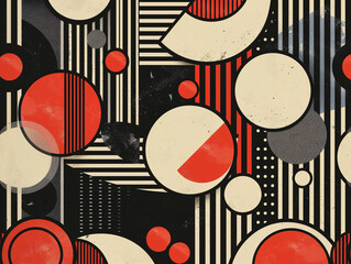 Wall Mural - Retro geometric abstract wallpaper pattern.
