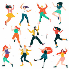 Sticker - people dancing isolated on white