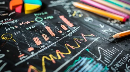Wall Mural - tracking performance: diagramming progress and achievement