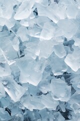 Poster - A pile of ice sitting on top of a table. Suitable for various concepts and designs