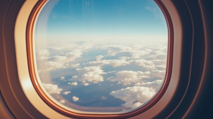 Wall Mural - a stunning view of the sky from an airplane window. perfect for travel or aviation concepts
