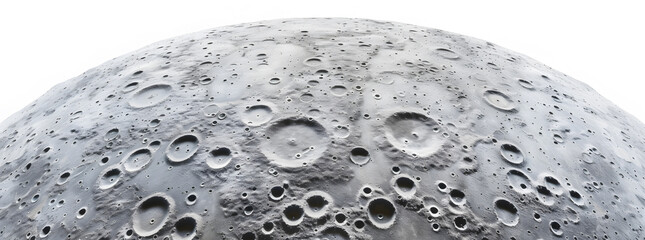 Moon surface isolated on white background