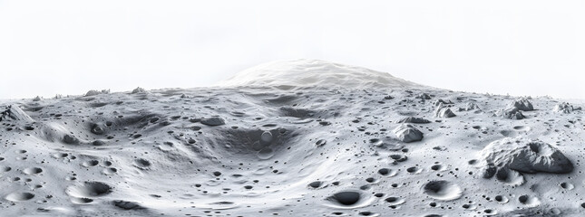 Moon surface isolated on white background