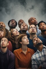 Canvas Print - Group of people gazing at the sky, suitable for astronomy or curiosity concepts