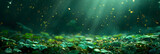 Fototapeta Do akwarium - A underwater scene with fish and plants generative ai art
