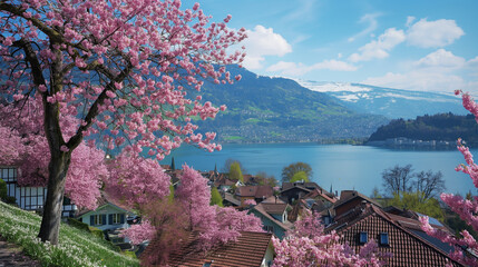 Wall Mural - Spring time in Alps.