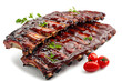 BBQ ribs isolated on white background
