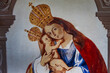 Little chappel in Slovenia. Maria chappel. Catholic. Eighties. Joegoeslavia. Fresco.